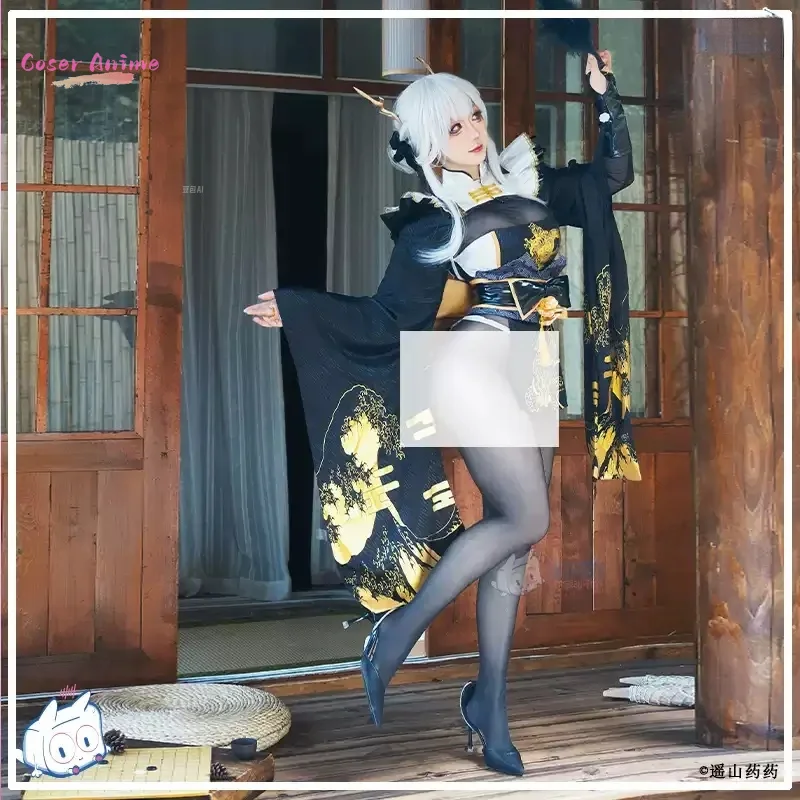 

Miccostumes женский Nikke Blanc белый кролик косплей костюм сексуальное кимоно униформа наряд с поясом и перчатками