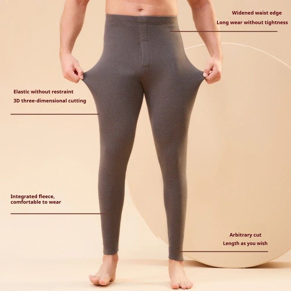 2025 الرجال السراويل الحرارية عالية الخصر الخريف والشتاء طماق الصوف طويل جونز قطع التعسفي الرجال السراويل ملابس اخلية حرارية #4