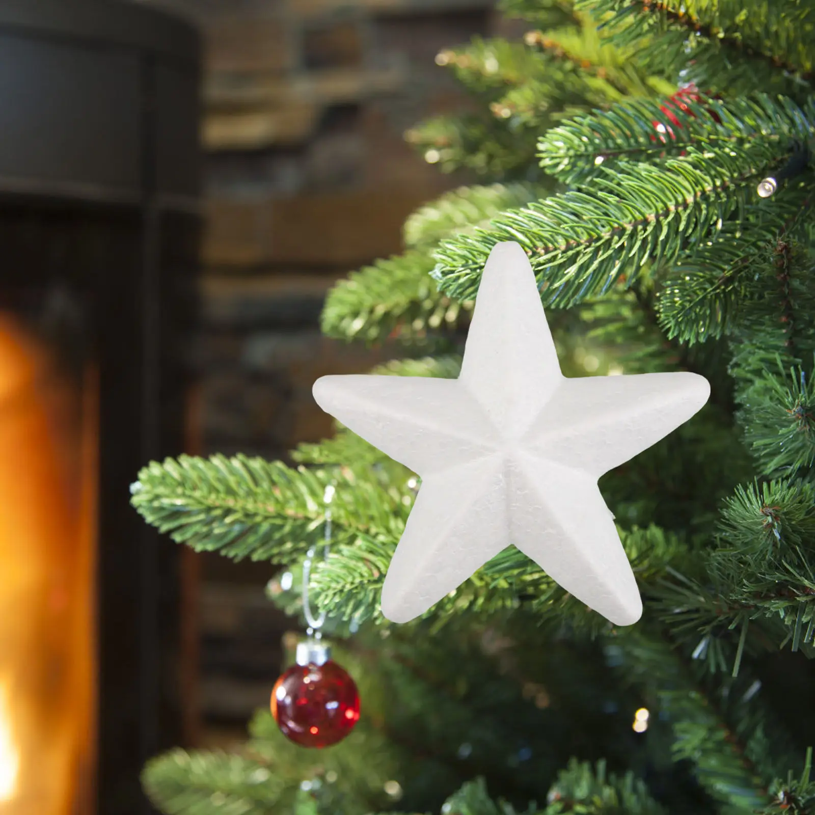 20Pcs Easy-to-Paint White Foam Five-Pointed Stars Polystyrene Craft Forms for Kids DIY Handcrafting Holiday Ornaments School