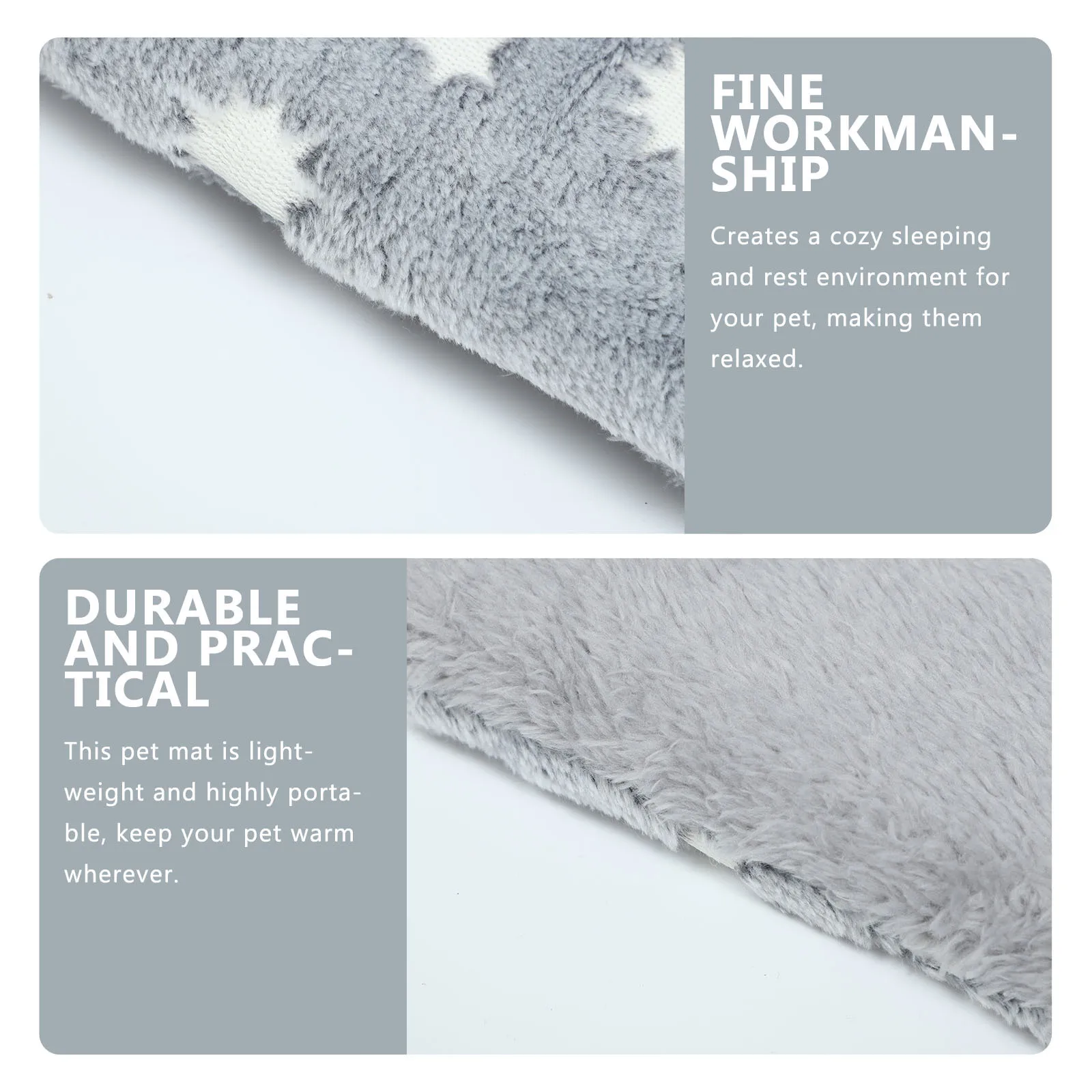 

Pet Warm Mat For Dogs Cats Winter Anti-Cold Sleeping Blanket Portable Washable Floor Pad Universal Pet Bed Grey