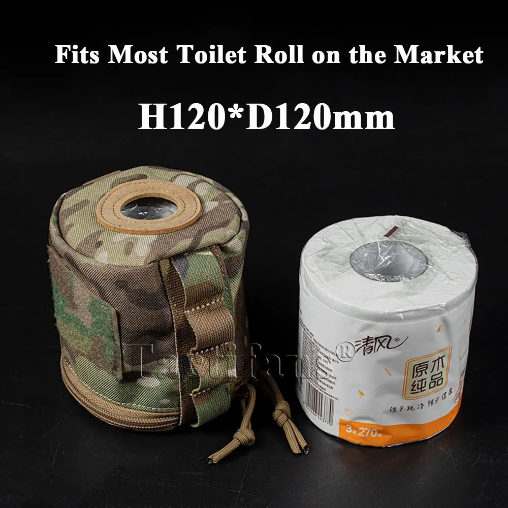 Tactical Tissue Toilet Roll Holder  Pouch Round Case With Bottom Napkins Hunting Accessories  Hunting Gear Equipment