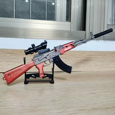 30cm mini alloy AK47 rifle toy gun model character key chain CS adult tactical collection gift toy decoration craftsmanship