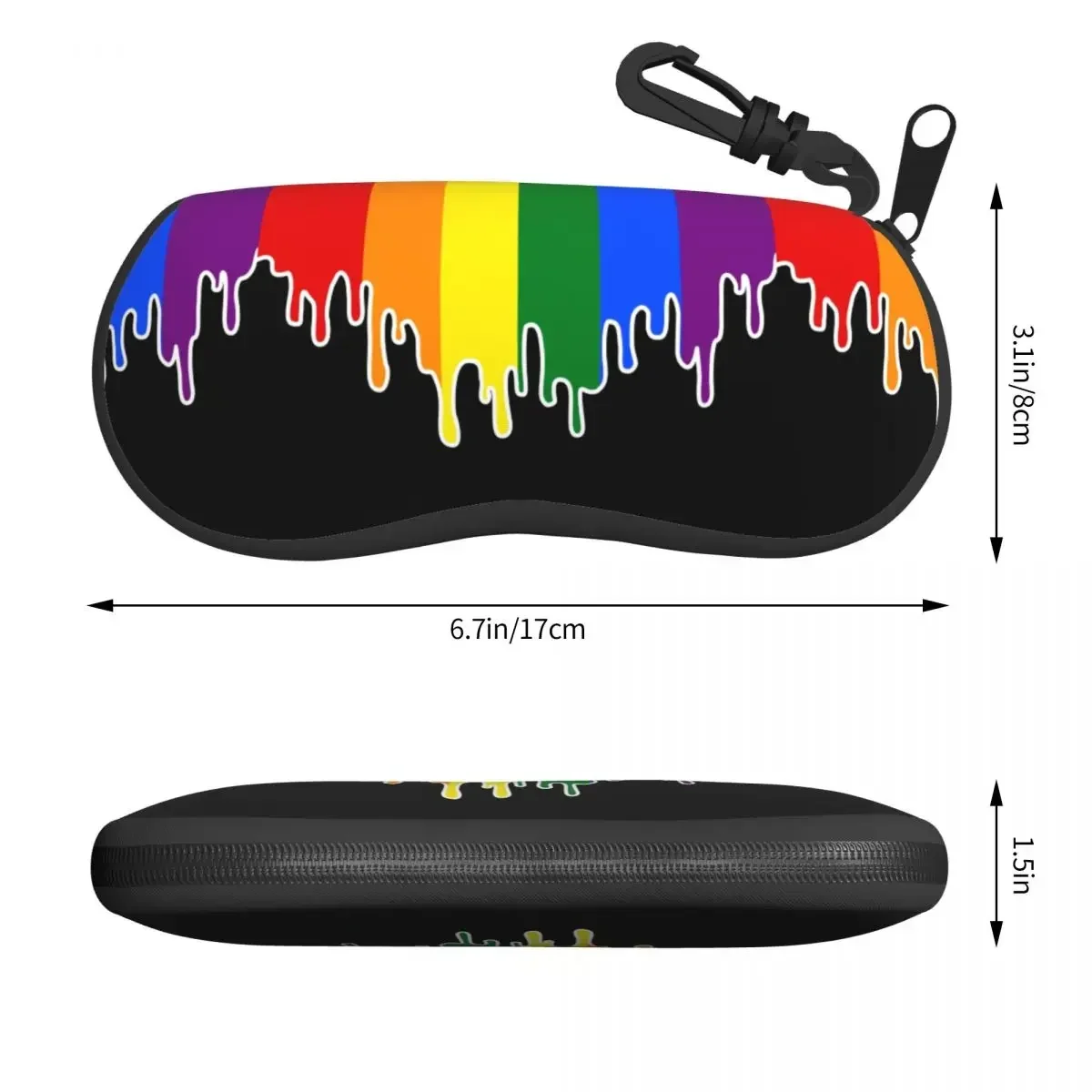 Gay Pride Flag Drip Design Eyeglass Glasses Case Men Women Soft LGBT Rainbow Lesbian Sunglasses Protective Pouch