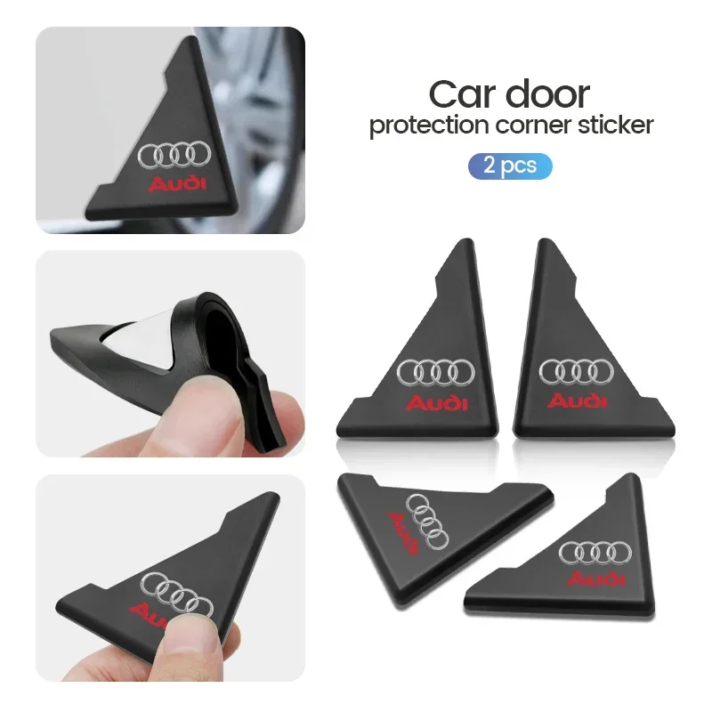 2Pcs Car Door Corner Cover Anti-Collision Scratch Protector Sticker For AUDI S RS A3 A4 B8 8P 8V A6 C7 A5 Q5 B7 B6 B9 Q7 A1