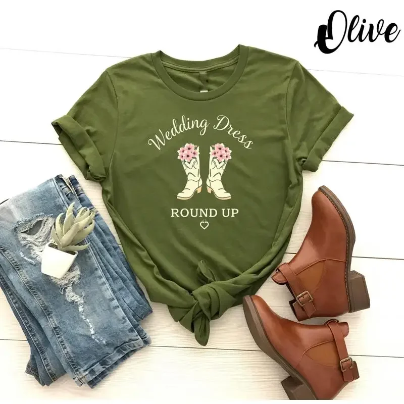 Country Western Wedding Dress Shopping Bridal Party Themed Bride Funny T shirt