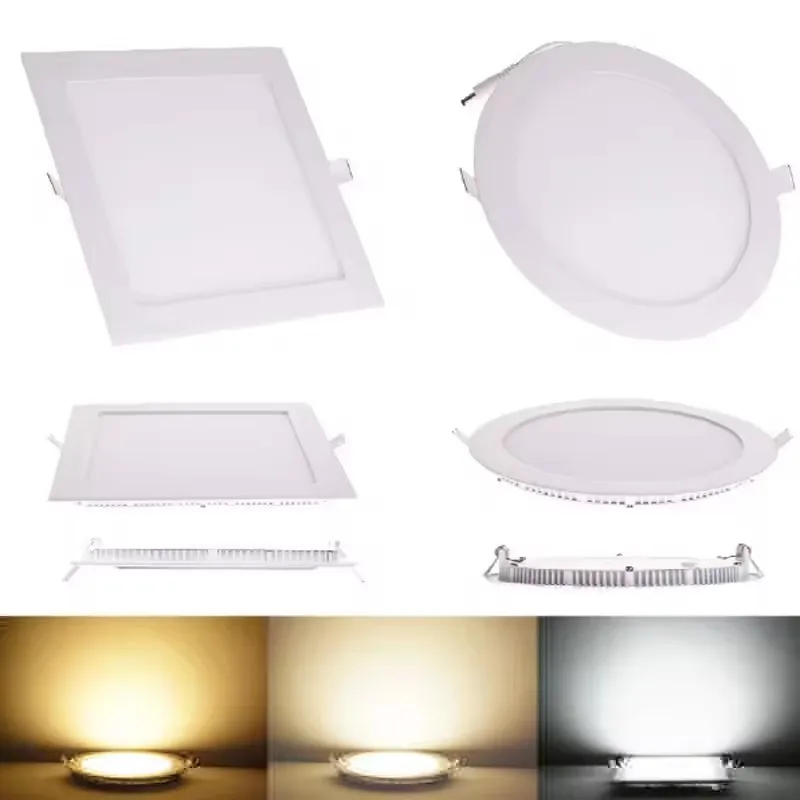 LED Downlight 3W 4W 6W 9W 12W 15W 25W AC110V 220V Ultra Thin LED Ceiling Recessed Grid Downlight Slim Round/Square Panel Light
