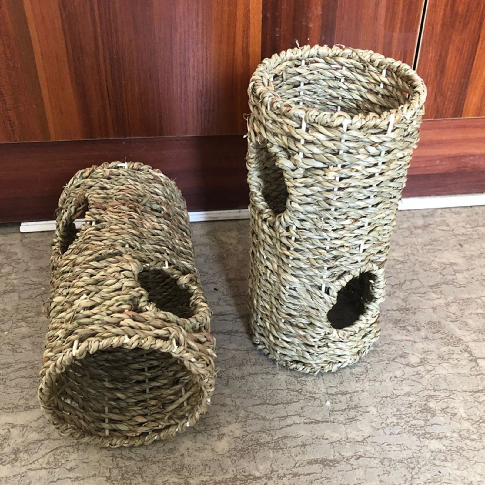 Hamster Grass Tunnel Durable Lightweight Small Pet Hideaway Grass Tunnel Toy for Hamster Hedgehog Mice Ferrets Playing Supplies