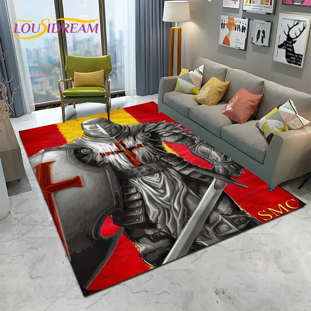 

Games Templar Knight Cavalier Crusaders Carpet Rug for Home Living Room Bedroom Sofa Doormat Decor,Area Rug Non-slip Floor Mat