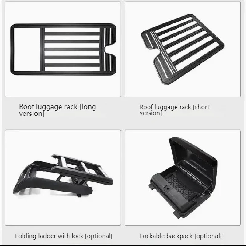 W Tank 300 Auto Parts Kit Aluminum Alloy Roof Climbing Ladder Side Box with Lage Rack Exterior Modification Car Accessories