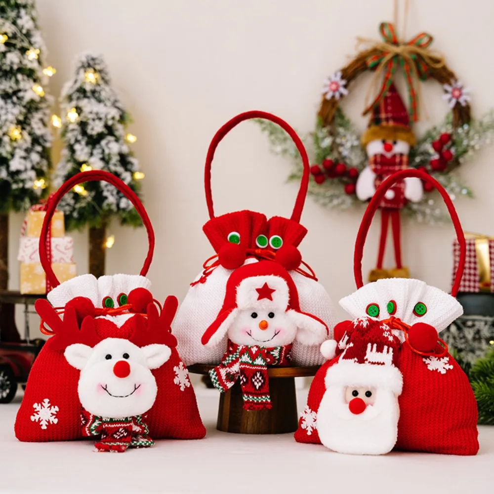 New Creative Snowman Christmas Handbag Cartoon Cute Santa Claus Gifts Bag Large Capacity Sack Candy Bag