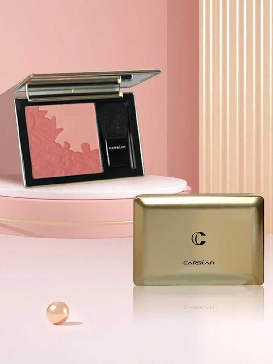 CARSLAN Dual Color Mousse Reliëf Blush Wang Gezicht Blusher Poeder Matte Langdurige Natuurlijke Contouren Rouge Make-Up Cosmetica