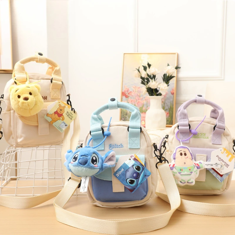 

Kawaii Disney аниме Винни Пух Стич Базз Лайтер мультфильм сумки на плечо кукла кулон милая ручная сумка через плечо сумка