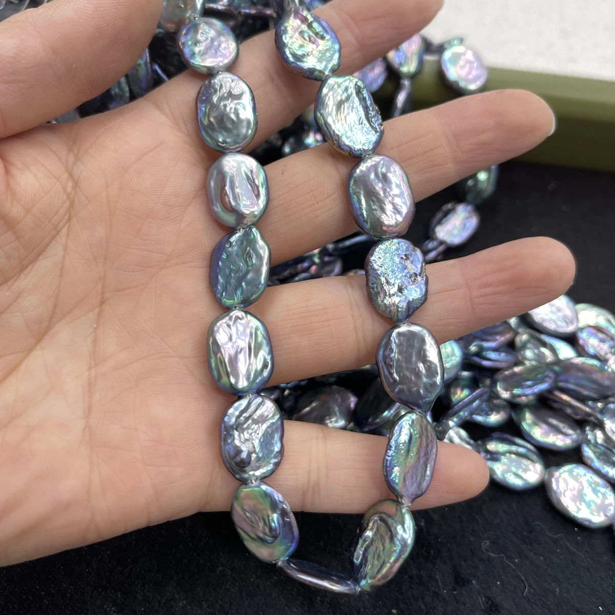 

12x16mm Baroque Natural Freshwater Pearl Oval Shaped Coin Beads for Jewelry Making DIY Necklace Bracelets Earrings Accessories