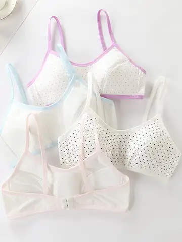 4 Pcs/Lot Girls Brassiere Cotton Underwear Back Buckle Design Adolescent Girls Training Bras Breathable Teenage Girl Tops Bra