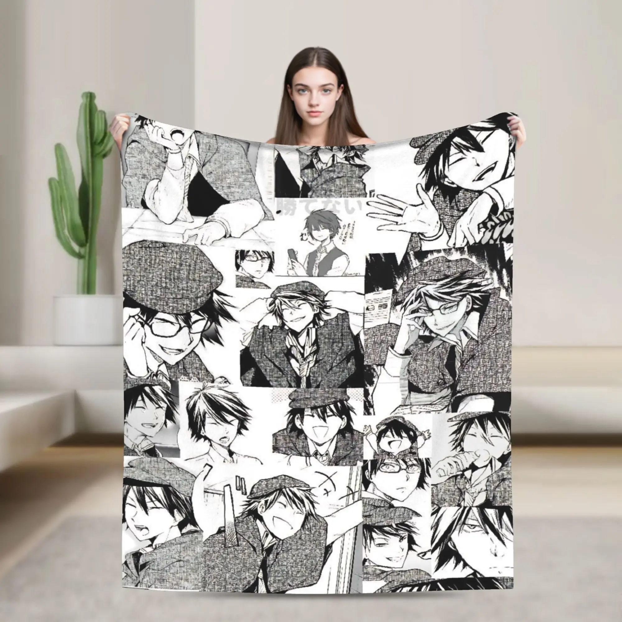 Dazai Bungo Stray Dogs Blankets Flannel Summer  Portable Super Warm Throw Blankets for Sofa Travel Plush Thin Quilt