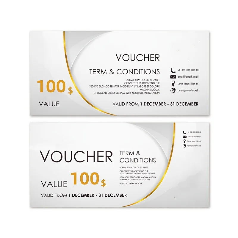 

16×5.4cm Personalized Coupon Pack 100Pcs Printable Vouchers Custom Logo Discount Cards for Salon Retail Marketing