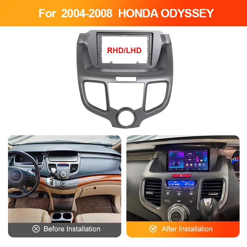 9/10.1 Inch Radio Fascia Frame Fit For HONDA ODYSSEY 2004-2008 Stereo DVD Player Plastic Dashboard Canbus Cables Harnes