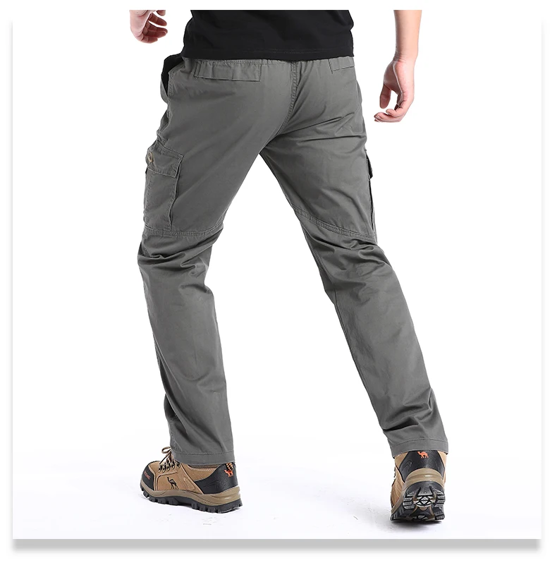 Plus Größe männer Cargo Hosen Casual Lose Multi Tasche Hohe Qualität Baumwolle Hosen Lange Hosen Herren Jogger Hosen 5XL 6XL – Detail 8