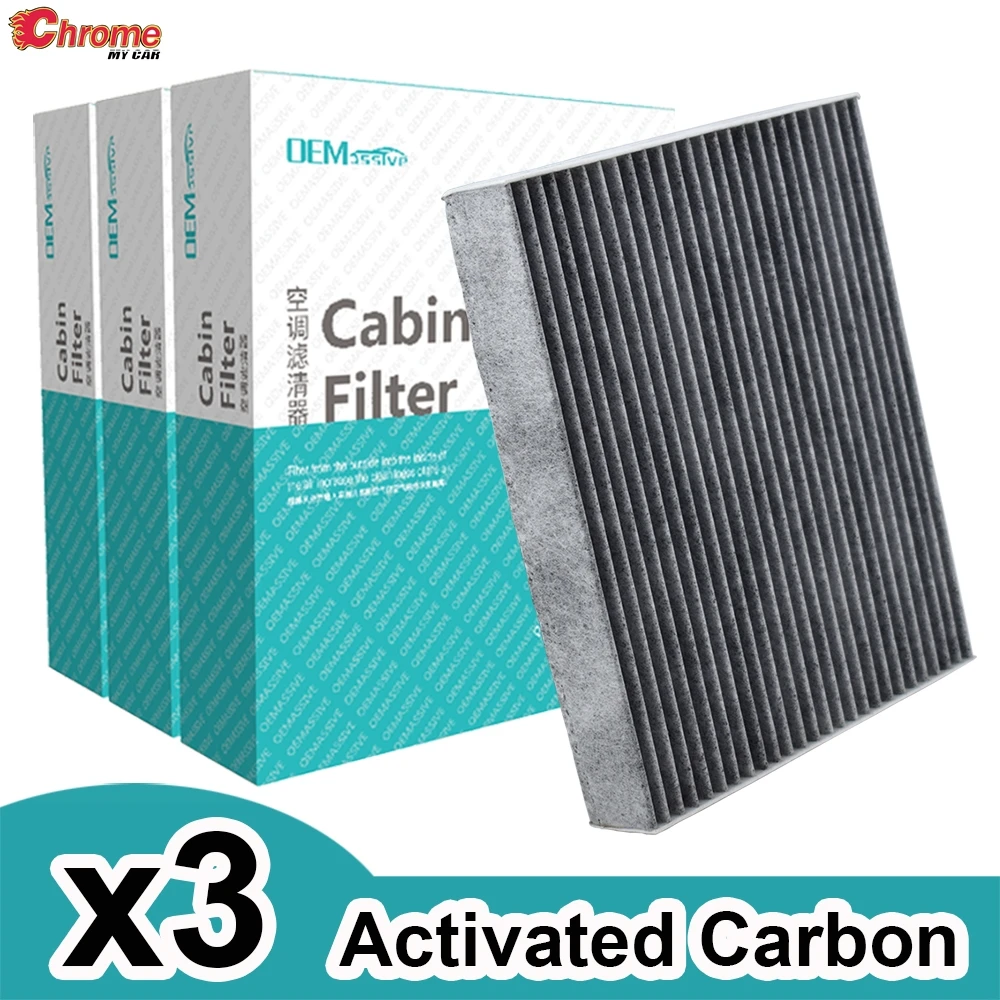 3x Car Accessories Pollen Cabin Air Conditioning Filter 5256078 5180987 For Ford Galaxy Mondeo Fusion S-Max 2015 2016 2017 2018