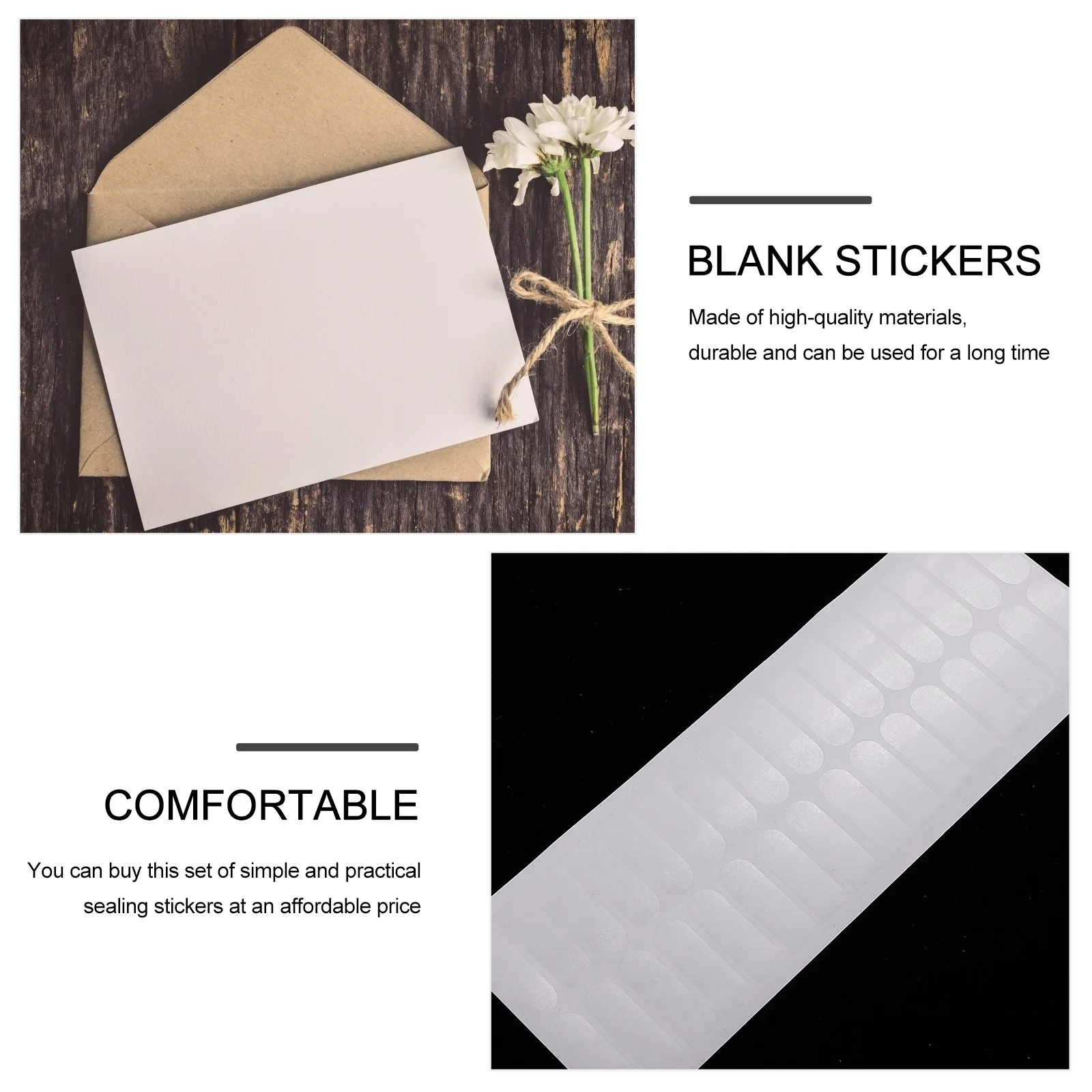 

1000pcs Sealing Stickers Roll Transparent Packing Labels For Box Closure Decorative Sealing Labels Blank