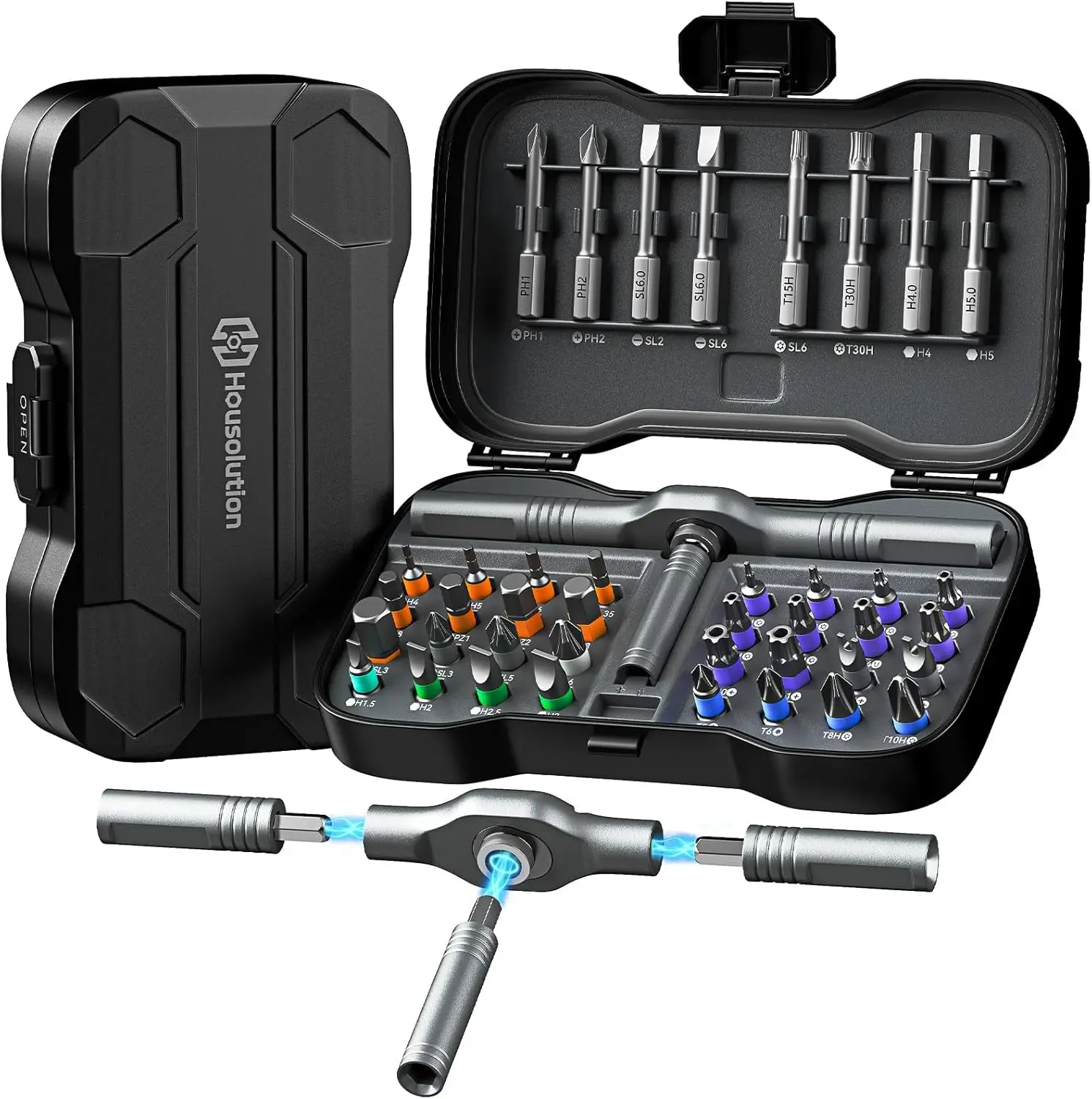 

Набор отверток-трещоток 43-в-1 с магнитными насадками, портативный набор инструментов для DIY и ремонта