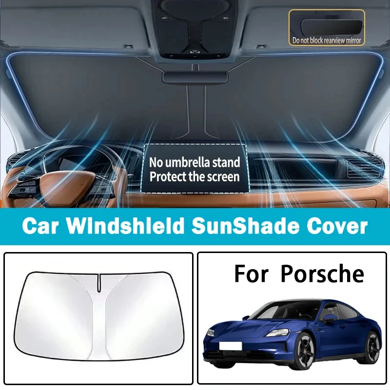 

Suitable for Porsche Macan/Cayenne/Panamera/Taycan car sunshade front sunscreen sunscreen thermal insulation parasol sunshade