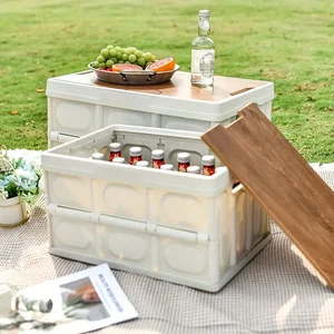Açık, Kamp saklama kollu kutu, katlanabilir saklama kutusu taşınabilir piknik yemek kabı, bagaj depolama, araba 15L 8 büyük satış, nakliye kutuları-no. 4