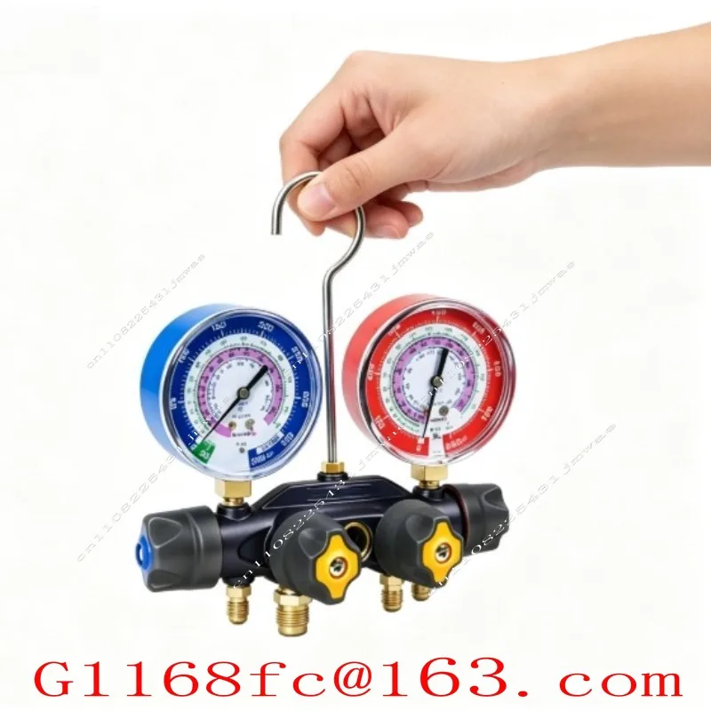 Automotive Air Conditioner Fluoride Gauge 536G Snow Pressure Gauge Refrigerant Double Gauge Valve Tool