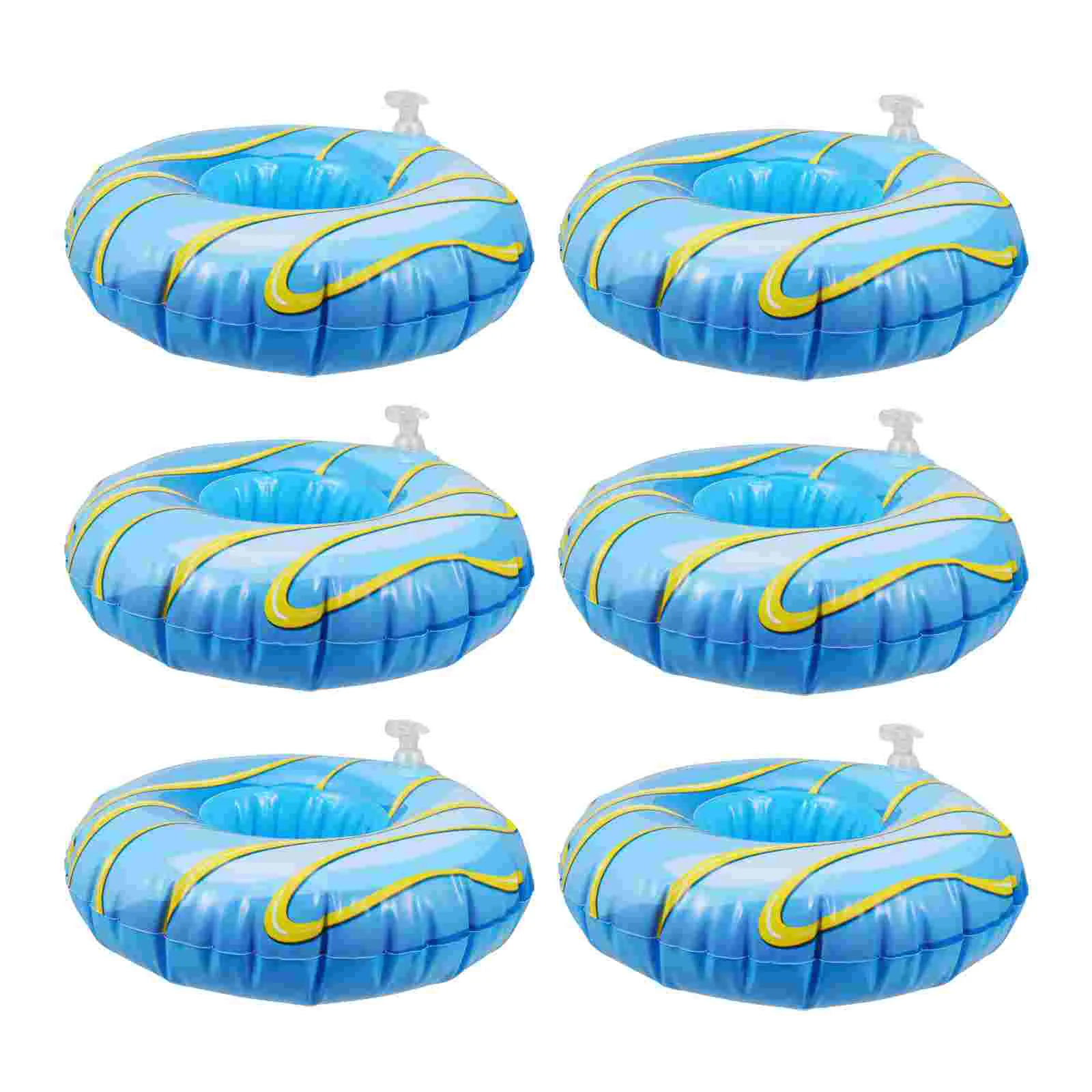 6 pçs suporte de copo flutuante de água flutuante sopro bebida floaties piscina inflável porta-copos objeto