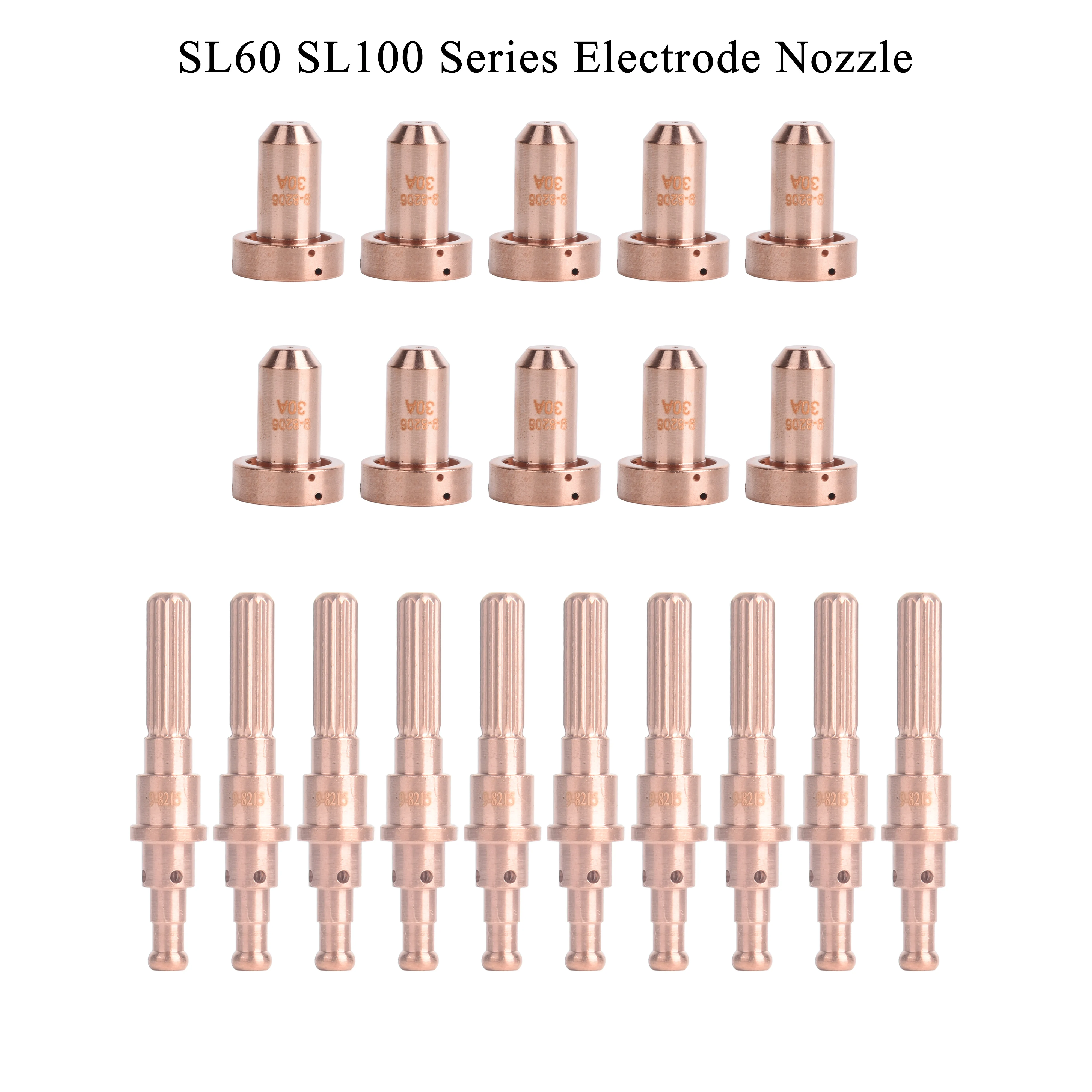 Juego de 20 Electrodos de Plasma SL60, Punta 9-8208/9-8209/9-9233, Electrodo 9-8215 Compatible con la Antorcha de Corte por Plasma Thermal Dynamics SL60 SL100