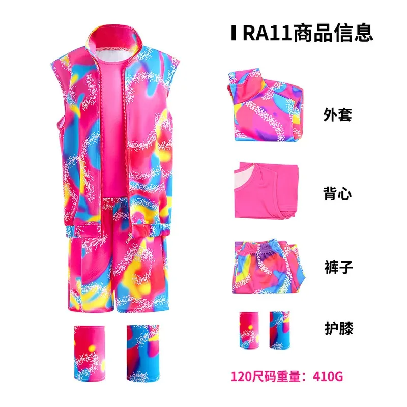 l2025l Halloween Bambini Halloween Film B-Barbi Costume Cosplay Disfraz Ken Barbe Ryan Gosling Skatewear Abbigliamento sportivo Uomo Donna Cou