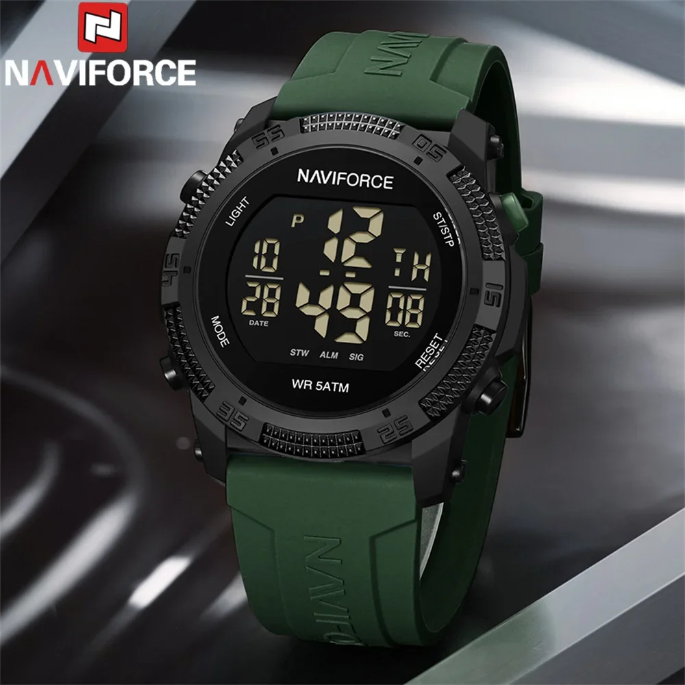 NAVIFORCE NF7104 Digital Watch Men Military Sport Chronograph Wristwatch Stopwatch Waterproof Original Male Electronic  Gift