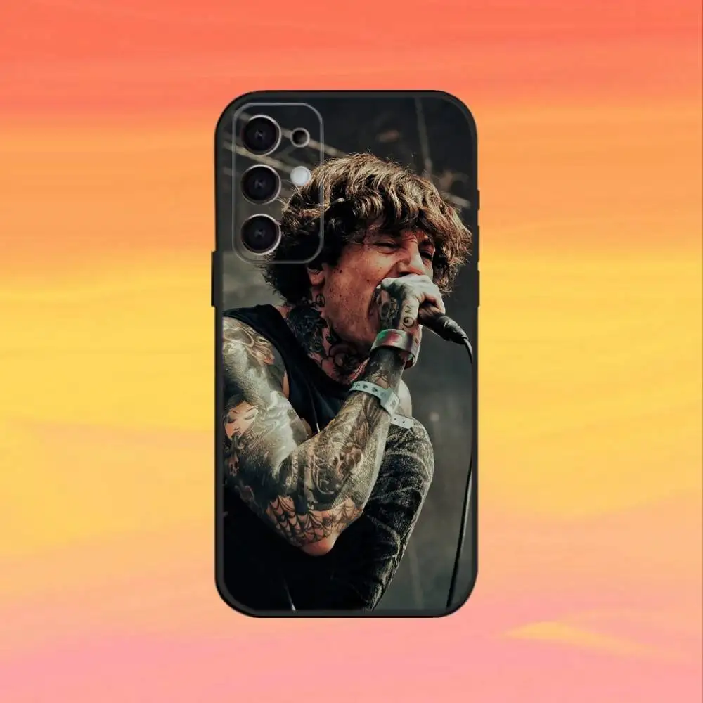 Oli S-Sykes B-Bring Me telefoonhoesje voor Samsung S25,24,23,22,30,21,10,9,Ultra,Plus,FE 5G zwarte zachte hoes