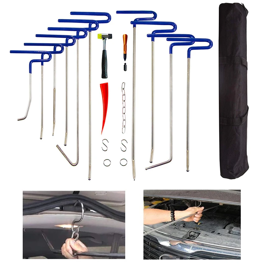 

Car Push Hook Rod Paintless Dent Removal Kit Crowbar Opening Tool Repairing Hand Tool Pry Bar Set Hook Tools Sets