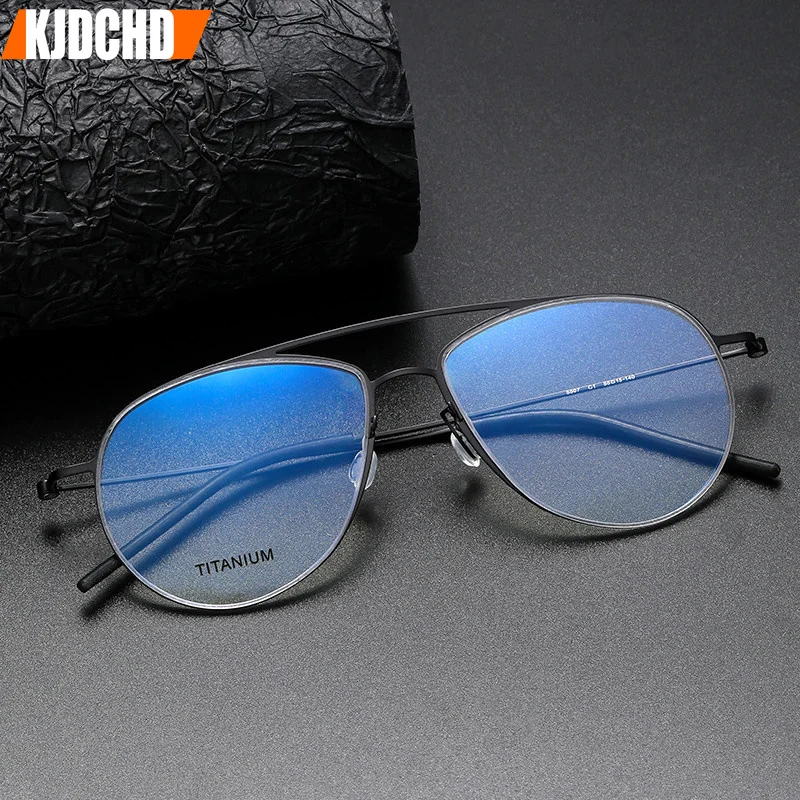 New Pilot Titanium Glasses For Women Optical No Screw Frames Lightweight Aviator Spectacle Men's Eyewear