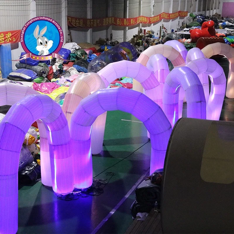 2025, feuerhemmender aufblasbarer Lichttunnel, individueller Logo-Torbogen für Weihnachten, Karneval, Markenförderungen, Außenwerbung