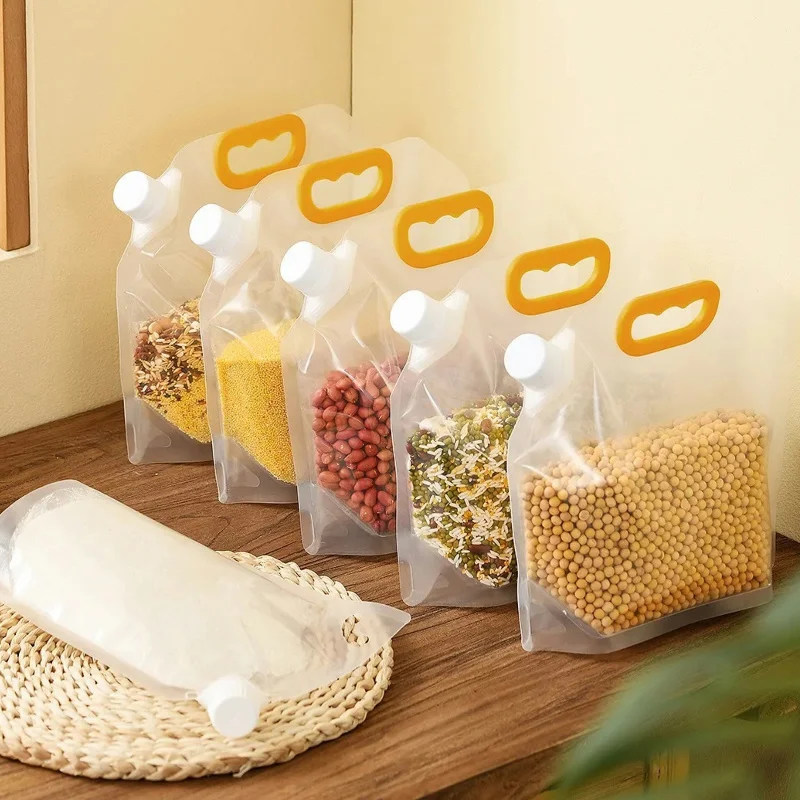 Grain Storage Bag Portable Insect Proof Moisture Proof Fresh Keeping Bag Recyclable Portable Transparent Grain Storage Bags