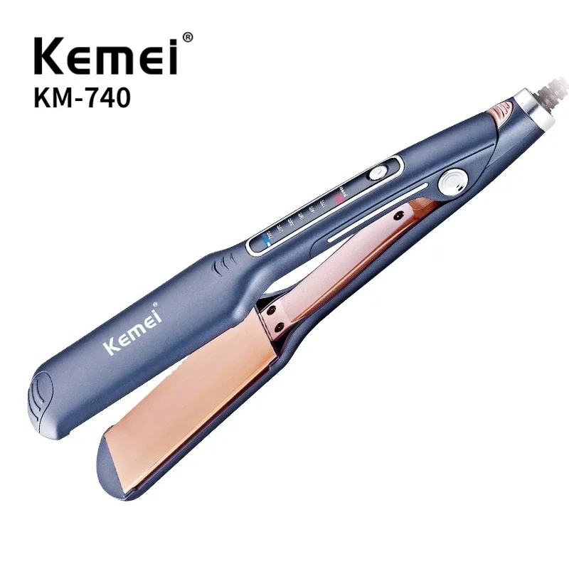 Kemei Km-740 portatile professionale Led ferro da stiro a sei velocità ioni negativi piastra per capelli antiscottatura ferro arricciacapelli