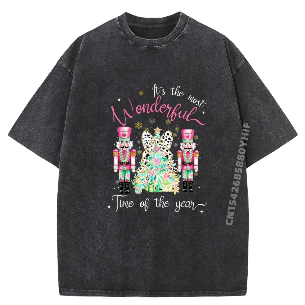 

It The Most Wonderful Time Of The Year Nutcracker Ballet Vintage T Shirts Mens Streetwear Washed Tops Graphic Clothes
