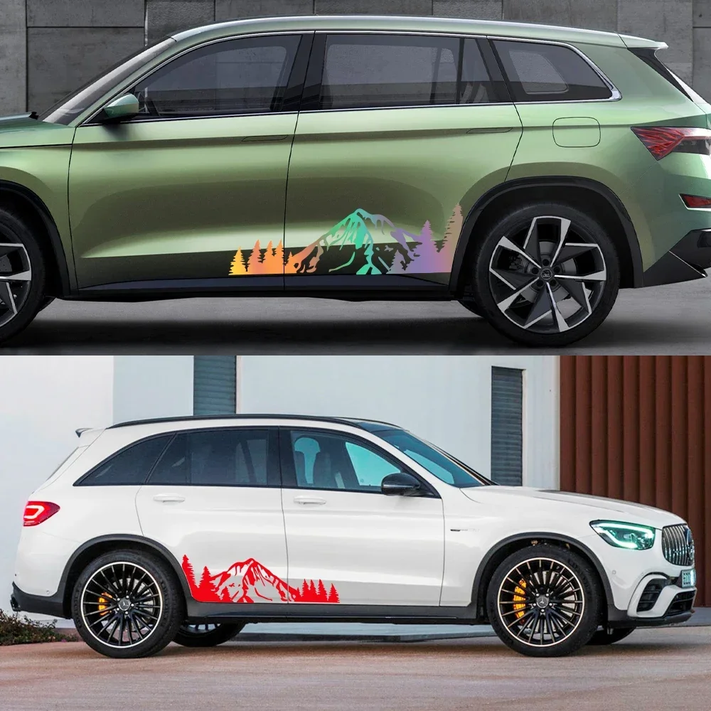 التصميم الجبلي باب السيارة الجانب ملصق الرسومات ديكور مائي فان SUV لتقوم بها بنفسك غطاء لأودي BMW فورد كيا فورد هيونداي سوبارو جيب