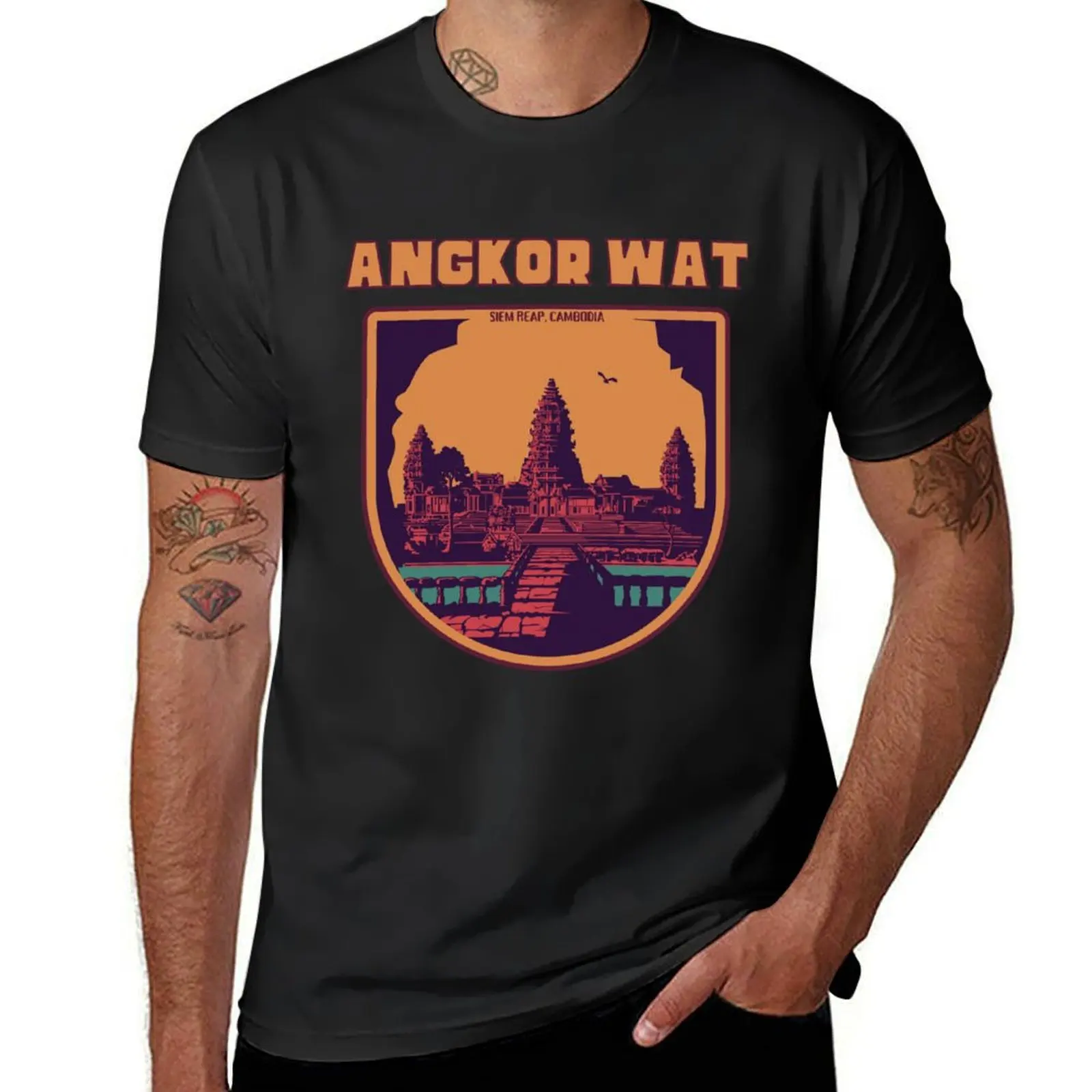 Angkor Wat Cambodia T-Shirt for a boy vintage summer tops mens white t shirts