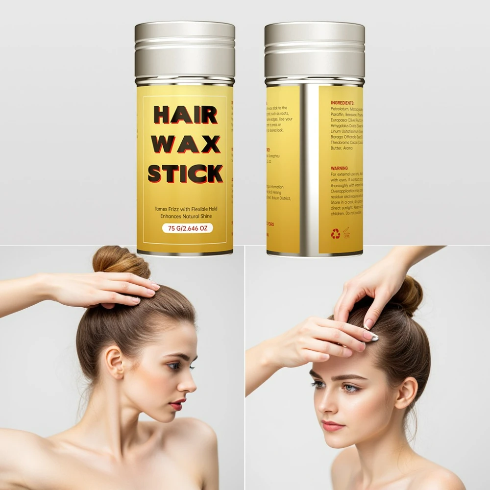 

Non-Greasy Hair Styling Stick - Olive Oil & Almond Wax Formula, Tames Flyaways & Defines Edges, Mess-Free Portable Styler