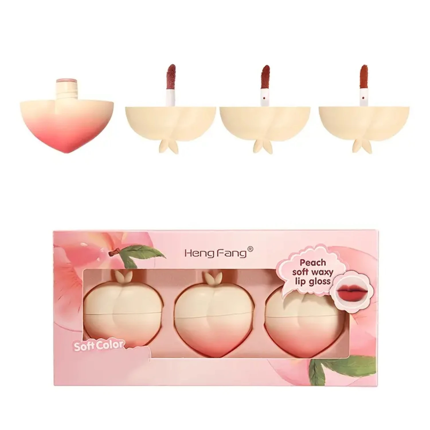 

3 Pcs Peach Matte Non-stick Cup Lip Gloss Plumping Lip Oil Nourishing Long Lasting Lip Gloss Joocyee makeup Makillaje K beauty