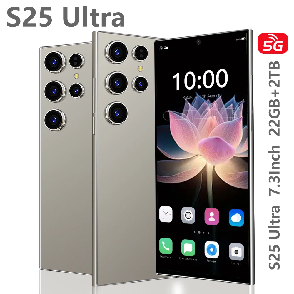 

Screen Protector For SMS 25 Ultra Mobile Phones 22GB+2TB Cell Phone Tempered Glass Film For Android Smartphone 7.3''HD Cellphone