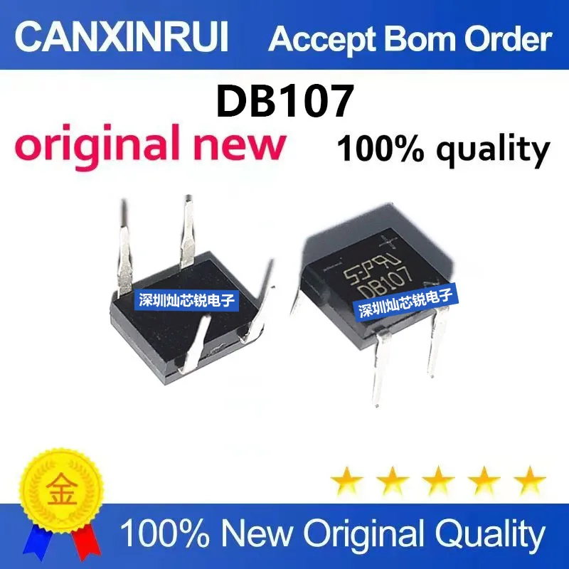 (5-100pieces)Brand new original DB107 1A 1000V rectifier bridge, silicon bridge rectifier