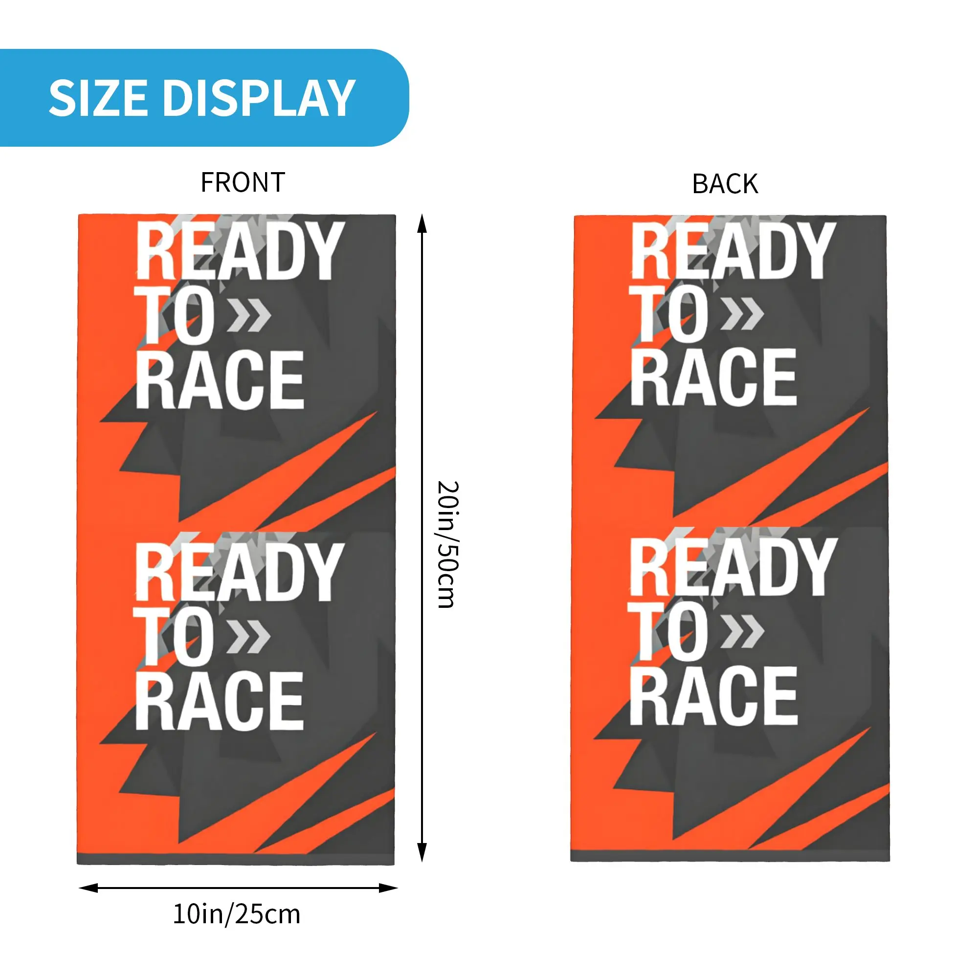 Custom Ready To Race Logo Neck Gaiter Men Women Windproof Winter Motorcycle Riding Bandana Scarf for Cycling
