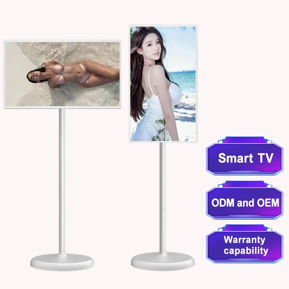 Indoor Wireless Wifi Rollable Smart Tv Free Touch Screen Stand Tv Follow By Me Portable Smart Tv 32 Inch