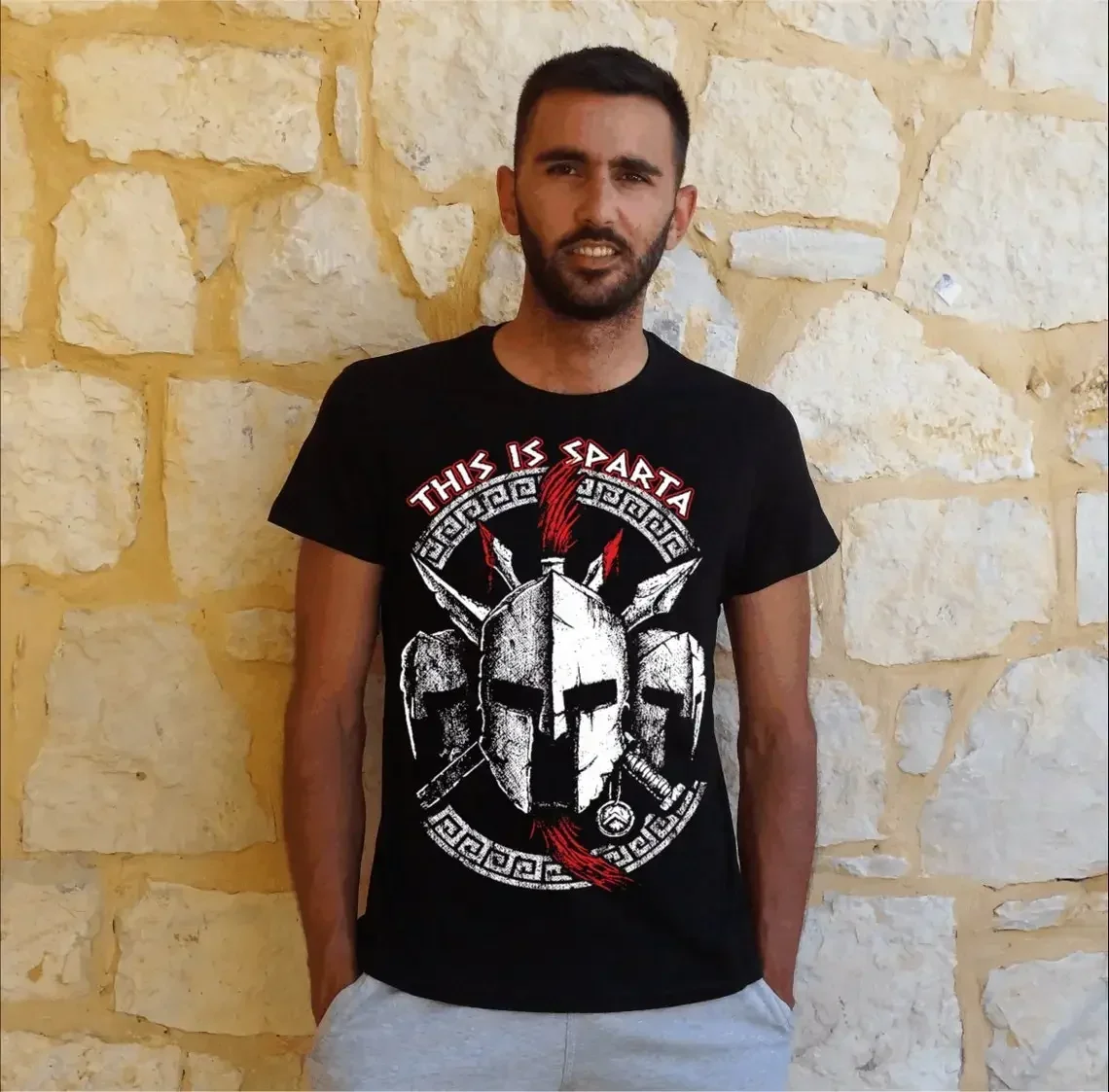 Esto es Sparta. Camiseta Spartan 300 Warriors Leonidas. Camisetas casuales de manga corta 100% algodón talla superior suelta S-3XL