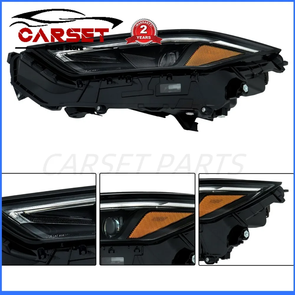 1 قطعة مجموعة المصابيح الأمامية LED مع DRL لتويوتا جراند هايلاندر 2024 2025 مجموعة المصابيح الأمامية الإسكان الأسود