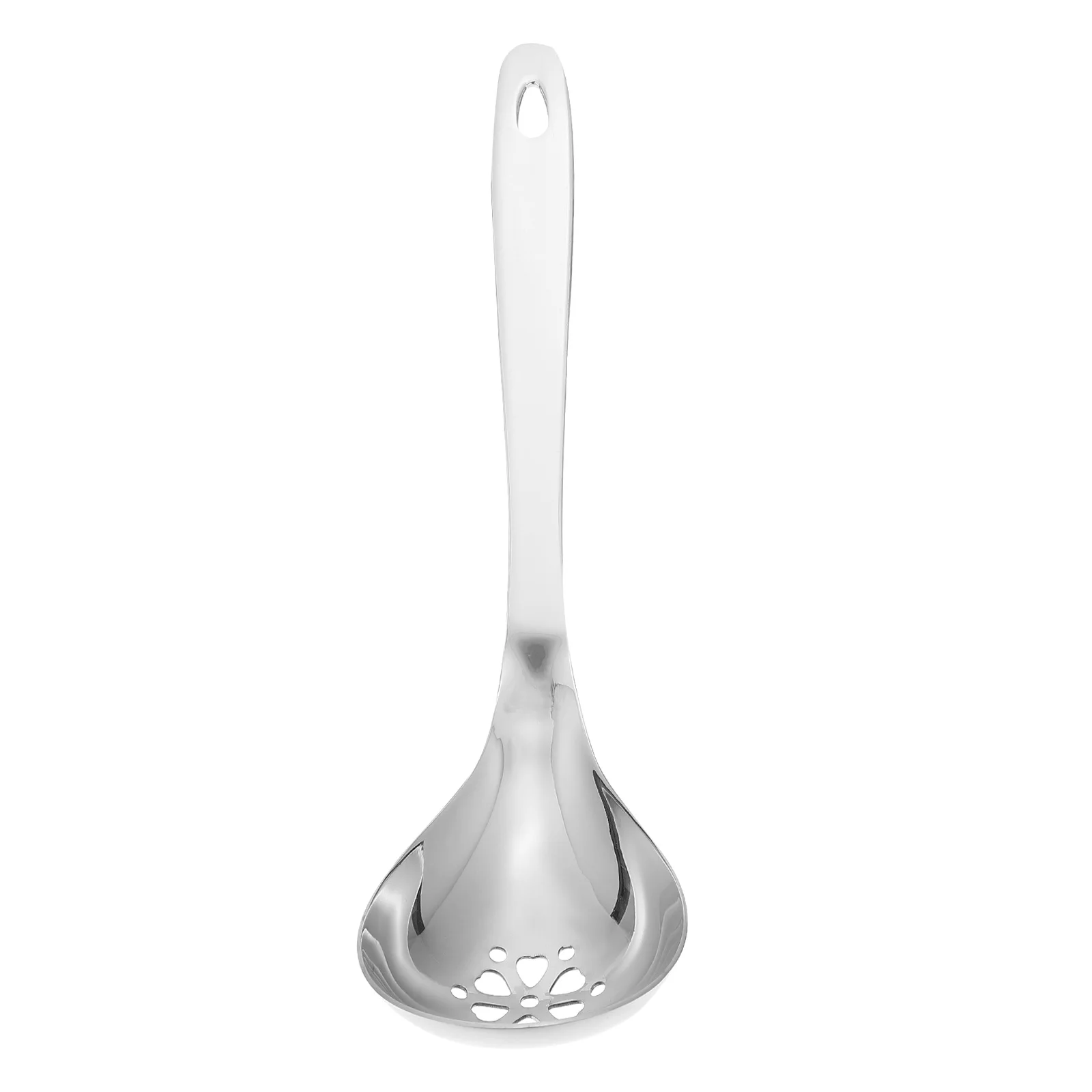

1pc Stainless Steel Colander Fine Workmanship Hot Pot Public Food Serving Spoon Communal Spoon Hygienic Smooth Surface